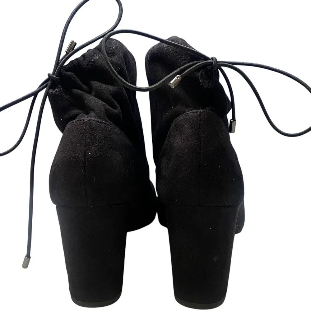 HEART IN D Women Tie Ankle Faux Suede 3